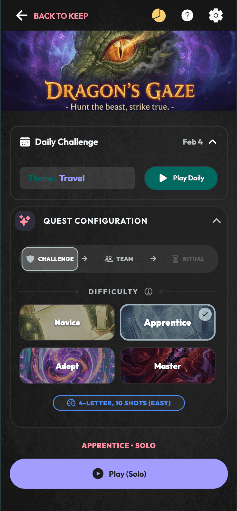 Daily Challenge Configuration