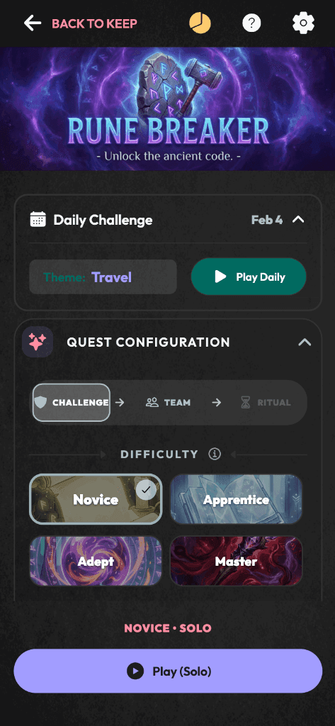 Daily Challenge Configuration
