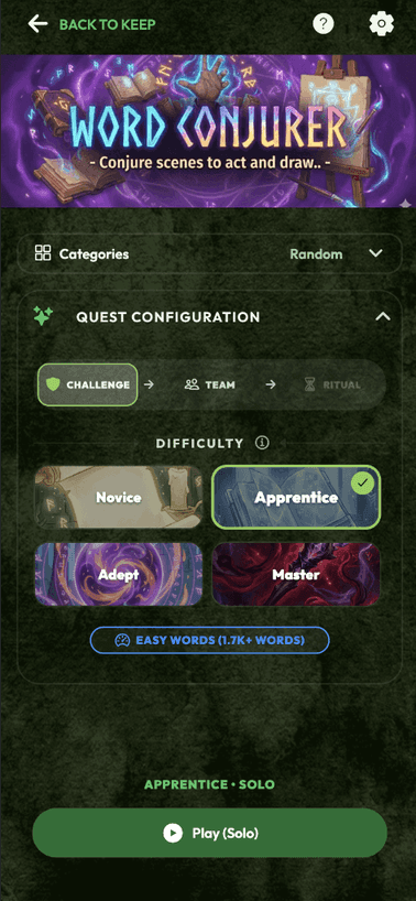 Difficulty Selection